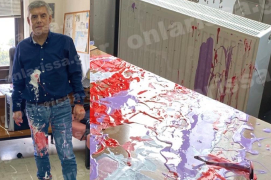 Ο Κώστας Αγοραστός μετά την επίθεση με μπογιές στο ΠΑΜΑΚ